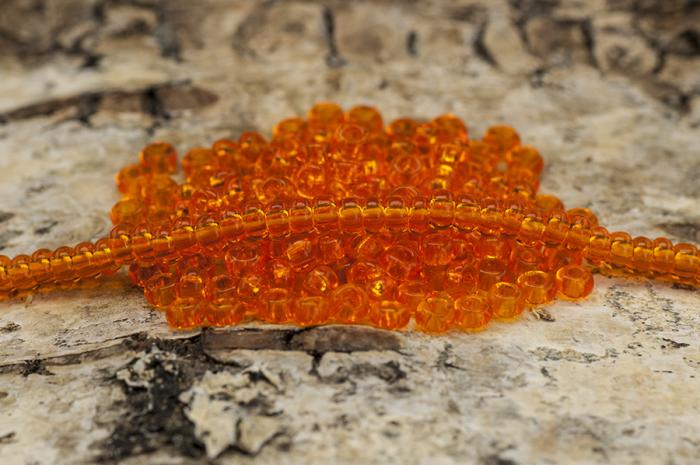 Seed Beads transparent 2,6 mm, Orange (20g)