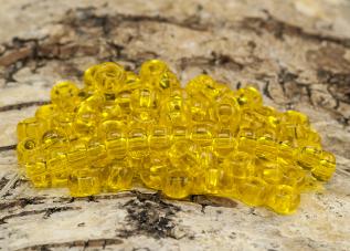Seed Beads transparent 5 mm, Gul (20g)