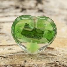 Glaspärla Hjärta 15x15 mm, Grön (st)