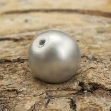 Vaxad glaspärla matt 8 mm, Silver (20st)