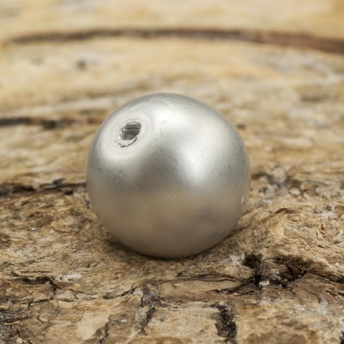 Vaxad glasprla matt 8 mm, Silver (20st)