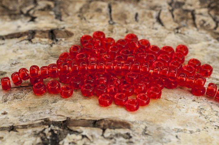 Seed Beads transparent 2,6 mm, Ljusrd (20g)