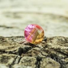 Krackelerad glaspärla rund 4 mm, Vit/Gul/Rosa (50st)