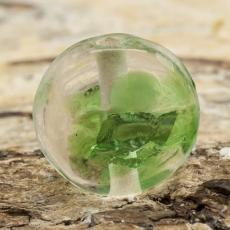 Glaspärla Puck 11 mm, Grön (5st)