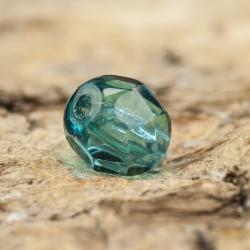 Glaspärla facetterad 3,5x4 mm, Turkosgrön (30st)