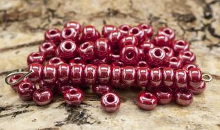 Seed Beads opak lustered 5 mm, Hallonröd (20g)