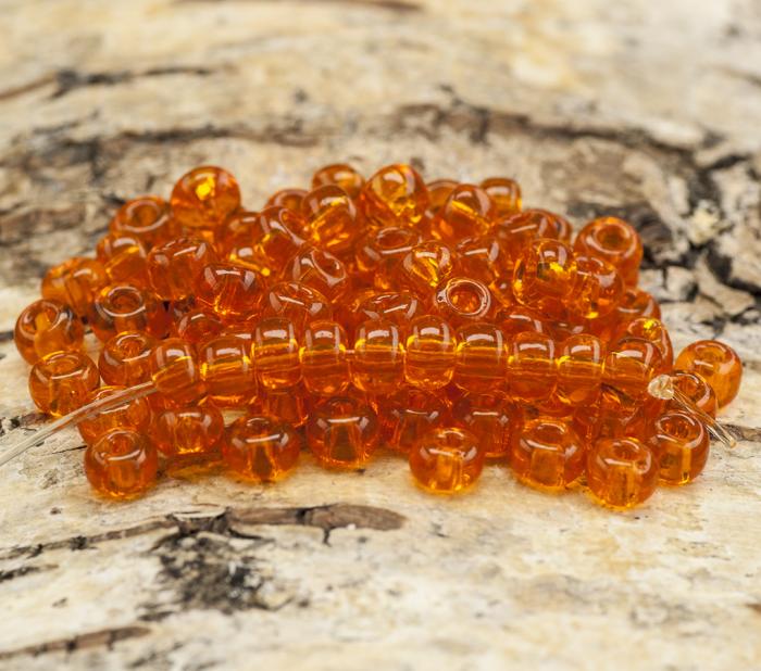 Seed Beads transparent 5 mm, Orange (20g)