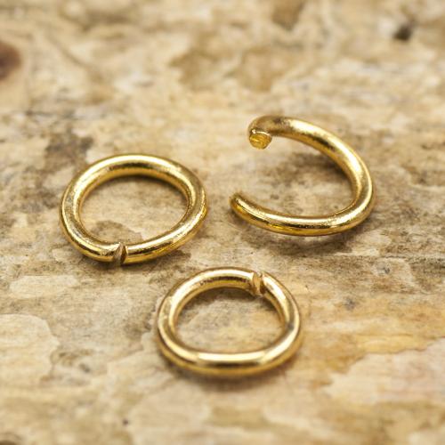 Öppningsbar ring i Rostfritt stål 4 mm, Guldfärg (25st)