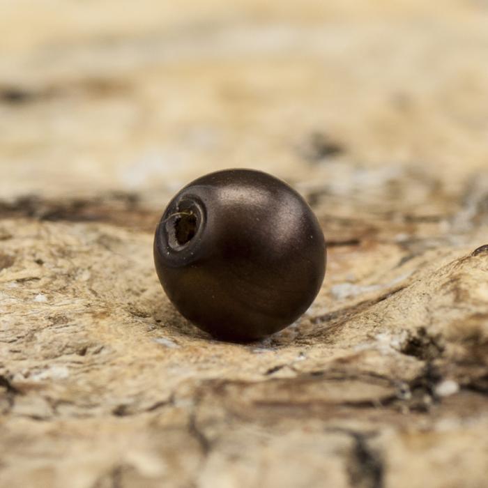 Vaxad glasprla matt 4 mm, Mrk choklad (60st)