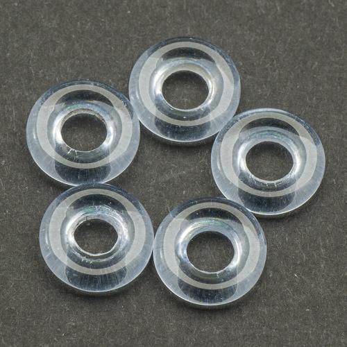 Glaspärla Ring 9x2,5 mm, Transparent blå (5st)