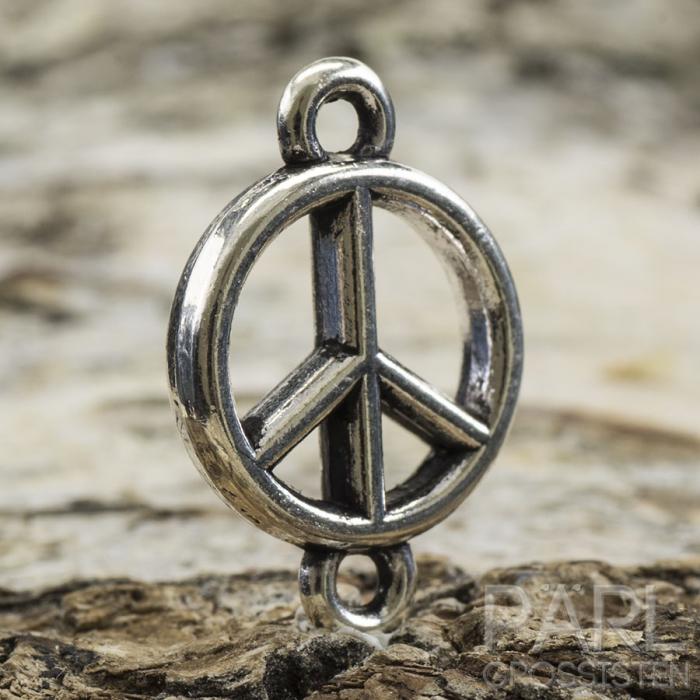 Connector Peace 18x12 mm, Antiksilver (5st)