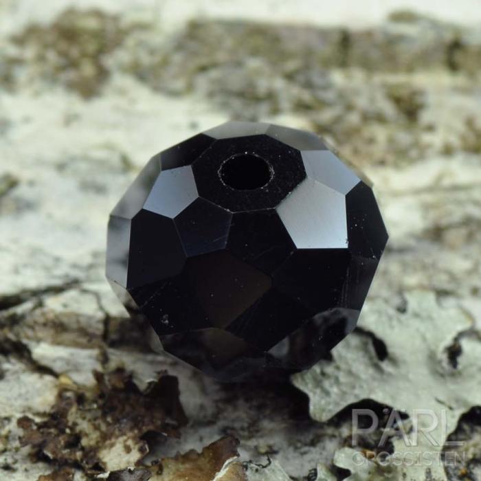 Glasprla facetterad rondell 8x6 mm, Hematit (20st)