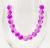 Krackelerad glaspärla rund 8 mm, Rosa/Klar (20st)