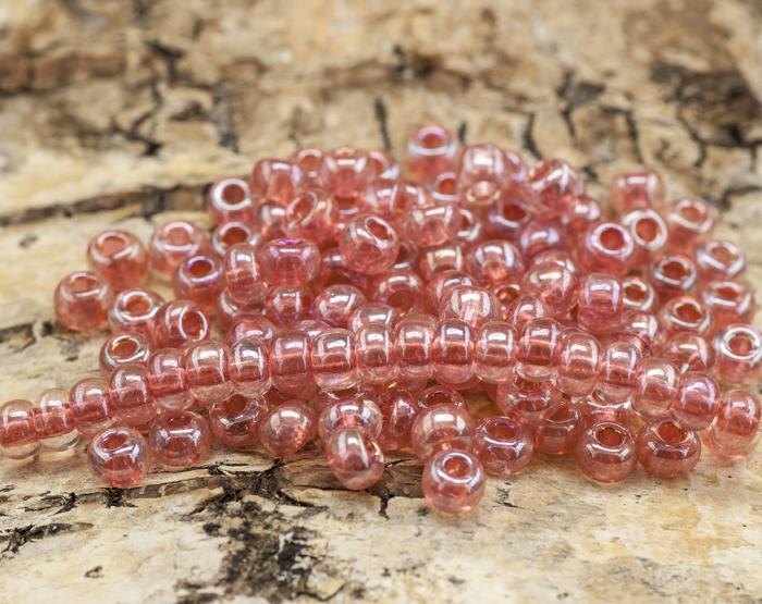 Seed Beads transparent lustered 4 mm, Rosa (20g)