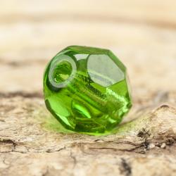 Glaspärla facetterad kula 7 mm, Ljusgrön (15st)