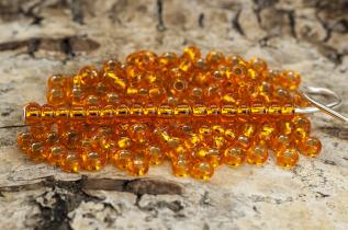 Seed Beads silverlined 2,6 mm, Orange (20g)