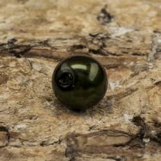 Vaxad glaspärla 4 mm, Mörkgrön (60st)