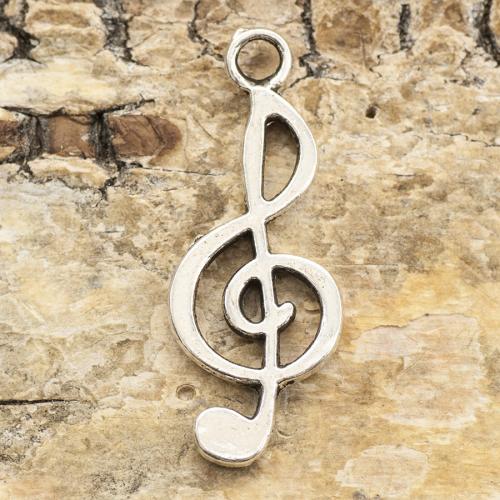 Berlock G-klav 10x25 mm, Antiksilver (5st)