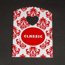 Plastpåse "CLASSIC" 13x20 cm, Vit/Röd (5st)