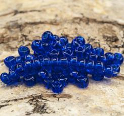 Seed Beads transparent 5 mm, Mörkblå (20g)