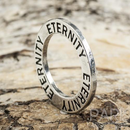 Budskapsring "ETERNITY" 23 mm, Antiksilver (st)