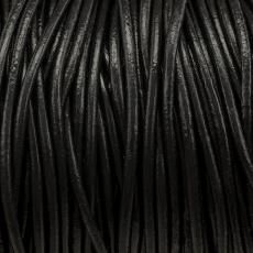 Äkta läderband 3 mm, Svart (meter)