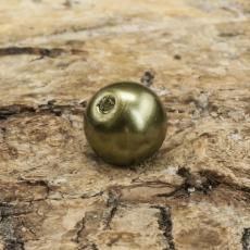 Vaxad glaspärla 6 mm, Mörk oliv (40st)