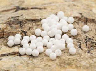 Glaspärla rund 3 mm, Vit (5g)