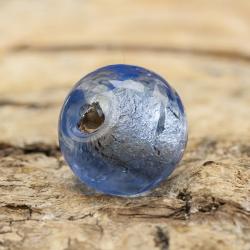 Glaspärla Unik 9x7 mm, Mellanblå (5st)