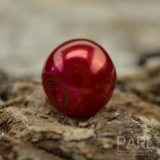 Vaxad glaspärla 4 mm, Röd (60st)