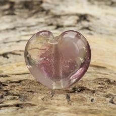 Glaspärla Hjärta 15x15 mm, Rosa (st)