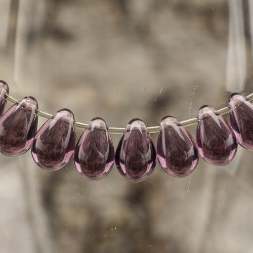 Glaspärla Droppe 6x9 mm, Lila (20st)