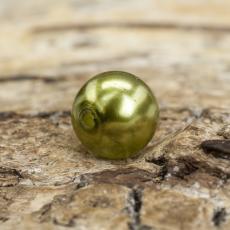 Vaxad glaspärla 6 mm, Oliv (40st)