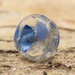 Glaspärla Puck 11 mm, Mörkblå (5st)