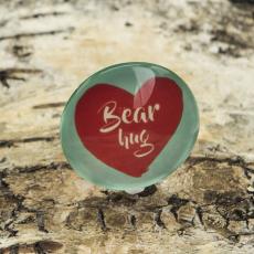 Cabochon Bj&ouml;rnkram 25 mm, Turkos/R&ouml;d (st)