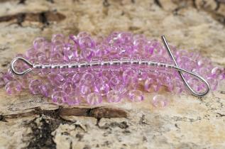 Seed Beads transparent 2,6 mm, Rosa (20g)