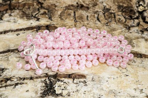 Seed Beads opak lustered 2,6 mm, Blekrosa (20g)