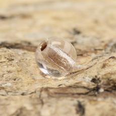 Glaspärla rund 4 mm, Klar/Gammelrosa (60st)
