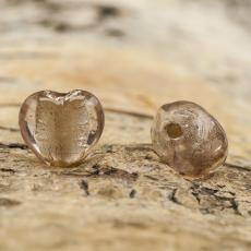 Glaspärla Hjärta 10x9 mm, Rosa (5st)