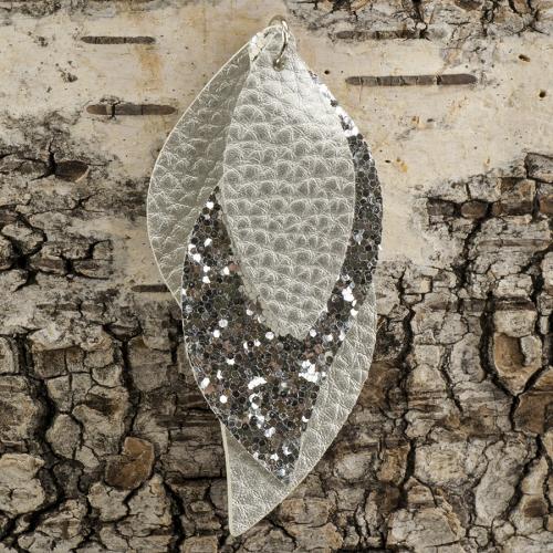 Hänge Löv 35x78 mm, Silverfärg (st)