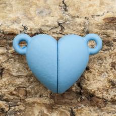 Magnetlås Hjärta 16x10,5 mm, Himmelsblå (st)