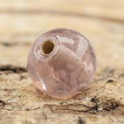 Glaspärla Prick 7 mm, Rosa (10st)