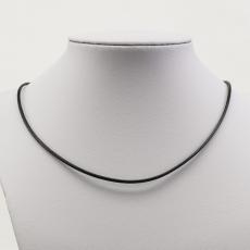 Halsband läderimitation 44 cm, Svart (st)