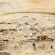 Glaspärla Blomma 7 mm, Klar (30st)