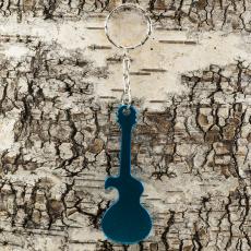 Nyckelring Gitarr med kapsylöppnare 27x124 mm, Ljusblå (st)