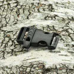 Lås Survival med visselpipa plast 55x33 mm, Svart (st)