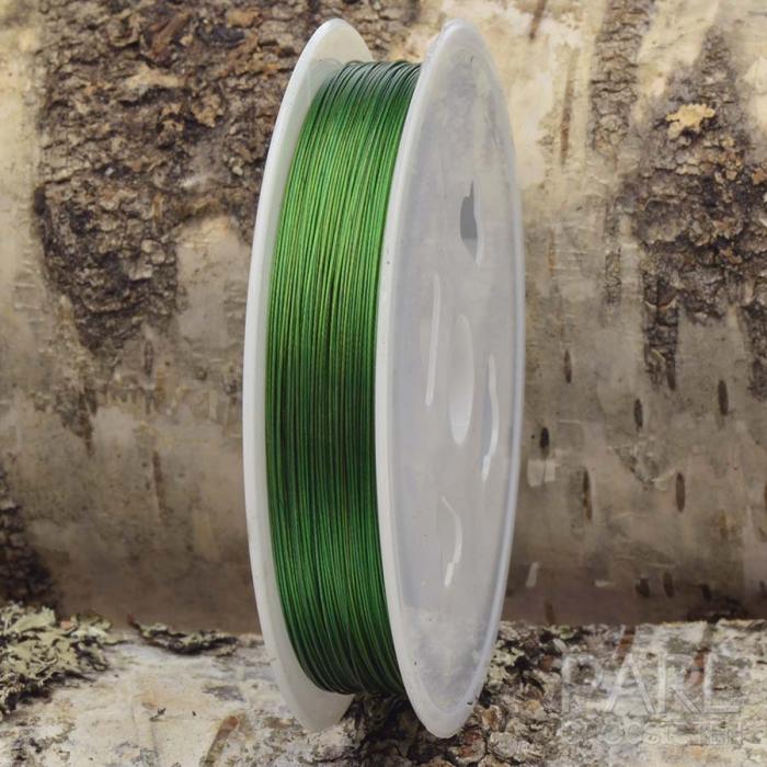 Plastverdragen wire 0,38 mm, Grn (50 m)