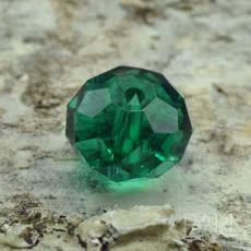 Glaspärla facetterad rondell 8x6 mm, Smaragdgrön (20st)