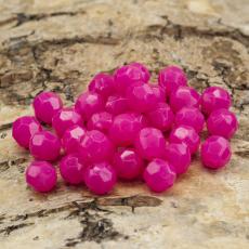 Akrylpärla facetterad opak 6 mm, Cerise (50st)