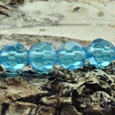 Glaspärla facetterad kula 6 mm, Turkos (20st)